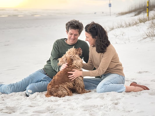 hopeful adoptive couple at the beach