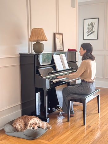 Maria playing piano